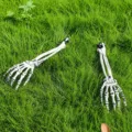Realistic white Halloween skeleton hand stakes for outdoor garden and lawn decoration - Pair Of Realistic Stake Ghost Hands