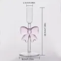 Rosa Schleife Glas Kerzenhalter eleganter hoher Kerzenständer Tischdekoration chic - Schleife Kerzenständer