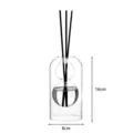 Botella difusor de aroma de vidrio minimalista, diseño de doble capa con varillas negras, 16cm. - Letra D