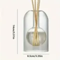 Minimalist glass aroma diffuser bottle with reed sticks, clear design, 14cm height. - A (Includes 4 Aroma Sticks)