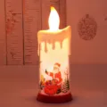 Candela natalizia a LED decorativa con motivo Babbo Natale e fiamma tremolante simulata - Tipo A Babbo Natale