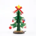 Mini árbol de Navidad de madera con colgantes festivos de colores vivos - Árbol de Navidad Verde Pequeño