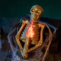 Χρυσό διακοσμητικό κερί LED σκελετού Halloween για τρομακτική ατμόσφαιρα πάρτι διάταξη - 11.5cm*5cm*22cm / 1 Τεμάχιο / Χρυσό