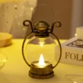 Lanterna LED vintage in bronzo con candela tremolante per decorazione domestica - Bronzo