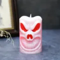 Halloween scary monster face LED candle light decoration for festive party - White skull face