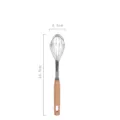 Edelstahl Hand-Schneebesen mit Holzgriff, ergonomisches Küchenhelfer-Werkzeug zum Backen und Kochen. - Schneebesen aus Edelstahl / 24.5cm