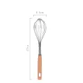 Edelstahl Hand Schneebesen mit ergonomischem Holzgriff fuer Kuechen und Backen 27cm - Schneebesen aus Edelstahl / 27cm