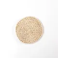 Round woven placemat natural straw heat insulation pad for kitchen dining table and bowls. - Corn Husk Heat Insulation Mat 15cm