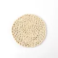 Round Woven Natural Straw Heat Insulation Mat Table Placemat for Cups Bowls and Plates - Corn Husk Heat Insulation Mat 20cm