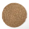 Runde geflochtene Tischset Naturstroh hitzebeständige Matte für Küche Esszimmer Deko. - Binsen-Hitzeschutzmatte 35 cm