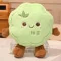 Cute green matcha plush toy pillow with brown limbs and smiling face, soft decorative cushion. - Matcha Mooncake Plush Pillow