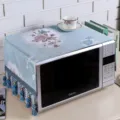 Floral microwave dust cover fabric pastoral style oven cover with elegant tassels blue 1pc - 35*95cm / Elegant Peony (Blue)
