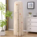 Fodera protettiva verticale in pizzo francese per condizionatore, bianco cilindrico. - Universale per Altezza Condizionatore 180 / Stile Coreano Coda Floreale Colorato Beige