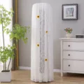 Fodera protettiva per climatizzatore verticale in pizzo bianco con decoro girasole - Universale per Altezza Condizionatore 180 / Stile Coreano Coda Girasole Bianco