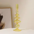 Gelber Glas Kerzenhalter Vase dekoratives Ornament minimalistisch modern Tischdekoration Heim - Basis Vollstreifen / Gelb
