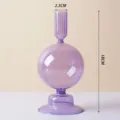 Lila Glas Kerzenhalter Vase Variante, stilvolle minimalistische Tischdekoration. - Sphärischer Kerzenhalter / Lila