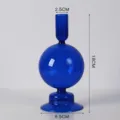Vase bougeoir en verre bleu minimaliste créatif, élégante décoration d'art pour la table. - Bougeoir Sphérique Bleu Saphir