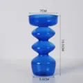 Vase en verre empilé bleu bougeoir minimaliste moderne déco de table art de 15cm - Bleu roi éternel