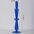 Bougeoir en verre bleu vase art moderne nordique minimaliste deco table salon interieur - Chandelier à anneau simple bleu roi