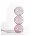 Rosa gestapelte Blase Glasvase minimalistische moderne Deko Tischornament Stueck neu - Drei-Ball Rosa