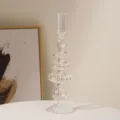 Clear glass candle holder creative minimalist artistic candlestick vase home table decor - Base Full Stripe / Clear