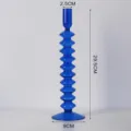 Bougeoir en verre bleu design artistique minimaliste photophore colonne pour table salon - Chandelier multi-anneaux bleu roi