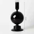 Moderne Schwarze Glas Kerzenhalter 18cm Retro Dekoration Tischleuchter Kerzenständer - Sphärischer Kerzenhalter / Schwarz