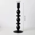 Moderne schwarze Glas Kerzenhalter, 26.5cm hohe dekorative Tischdeko für romantisches Zuhause - Doppelring-Kerzenhalter / Schwarz