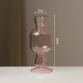 Kreative minimalistische rosa Glas Kerzenhalter Vase, einzigartige Kunstdekoration Tisch. - Rosa