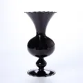 Vintage black glass vase retro decorative flower container for living room home decor - Black