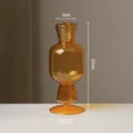 Bernsteinfarbene Glasvase Kerzenleuchter minimalistische kreative Tisch Dekoration 22cm - Gelb