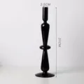 Moderner schwarzer Glas Kerzenhalter, eleganter Stabkerzenhalter für elegante Heimdekoration. - Einzelring Kerzenhalter / Schwarz