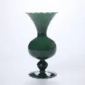 Vintage dark green glass vase retro flower arrangement home decor centerpiece table art piece - Dark Green