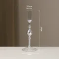 Transparent Glass Candlestick Vase Iridescent Desktop Ornament Home Decor Height 21cm - Iridescent
