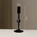 Black glass candlestick holder and vase, 21cm minimalist art decor for dining table and room. - Black