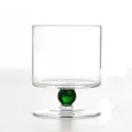 Französischer Vintage Glasbecher mit grünem kugelförmigen Fuß, hitzebeständiger Kaffeetasse. - 300ML-400ML / Grün