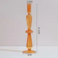 Kreativer minimalistischer orangener Glas Kerzenhalter Vase, elegante Heimtisch Deko. - Einzelring Kerzenhalter / Gelb