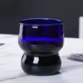 Tasse en verre bleu creative forme de sablier unique cafe lait tasses verres de maison - Bleu