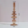 Kreativer brauner Glas-Kerzenhalter einzigartige Kunstvase fuer Heim-Desktop-Dekoration - Kerzenhalter mit Gestreiftem Sockel / Braun
