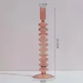 Rosa gerippter Glas Kerzenhalter, minimalistische hohe dekorative Vase für Tischdekoration. - Mehrring Kerzenhalter / Burgunderrot