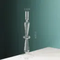 Klarsicht Glas Kerzenhalter Vase, minimalistische Tischdeko fuer den Wohnbereich design - Einzelring Kerzenhalter / Transparent