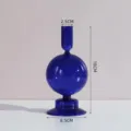 Kreativer minimalistischer blauer Glas-Kerzenhalter und Vasen-Ornament für Wohnzimmer. - Sphärischer Kerzenhalter / Saphirblau