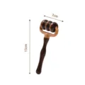 Portable wooden roller massager for neck and waist relaxation, 15cm height with 3 rollers. - 15x7cm / Brown