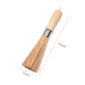 Cepillo de olla tradicional de bambú con mango de madera y anillo, 23.5cm herramienta de cocina - Cepillo para ollas de bambú