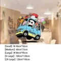 Pegatina estática decorativa de coche de dibujos animados para escaparate del Día del Niño - Estática Sin Pegamento (ETJUV-014) / S