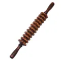 Wooden massage roller stick for back and body muscle relaxation, ergonomic design. - Roller Massager (12-Tooth) / Natural