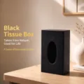Black wooden tissue box, Nordic minimalist vertical desktop napkin holder for home and hotel. - 23*12*10cm / Black