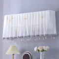 Housse anti-poussière murale en dentelle pour climatiseur avec applique florale et franges. - Perles dégradé gris