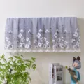 Elegante copridispositivo antipolvere per climatizzatore in pizzo con delicato ricamo floreale - Prugna salice grigio (non rimuovere all'accensione)