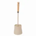Wooden handle toilet brush and holder set for efficient bathroom cleaning routine - Toilet Brush Set 86256